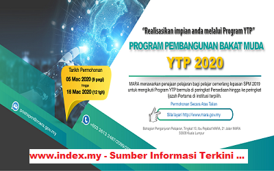 Biasiswa MARA Scholarship – Program Pembangunan Bakat Muda (YTP)