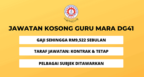 Jawatan Kosong Guru MARA Gred DG41